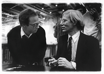 ParisUpdate-Daniel Templon with Andy Warhol Centre Pompidou 1982