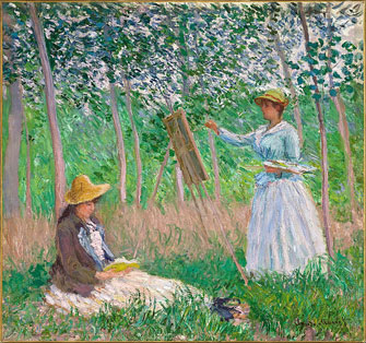 Paris Update-Claude Monet - In the Woods at Giverny- Blanche Hoschede at Her Easel with Suzanne Hoschede Reading
