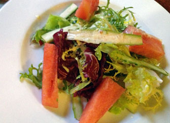 Paris Update La Canaille restaurant watermelon-asparagus-salad