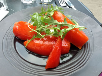 Paris Update Pavillon du Lac restaurant burrata tomatoes