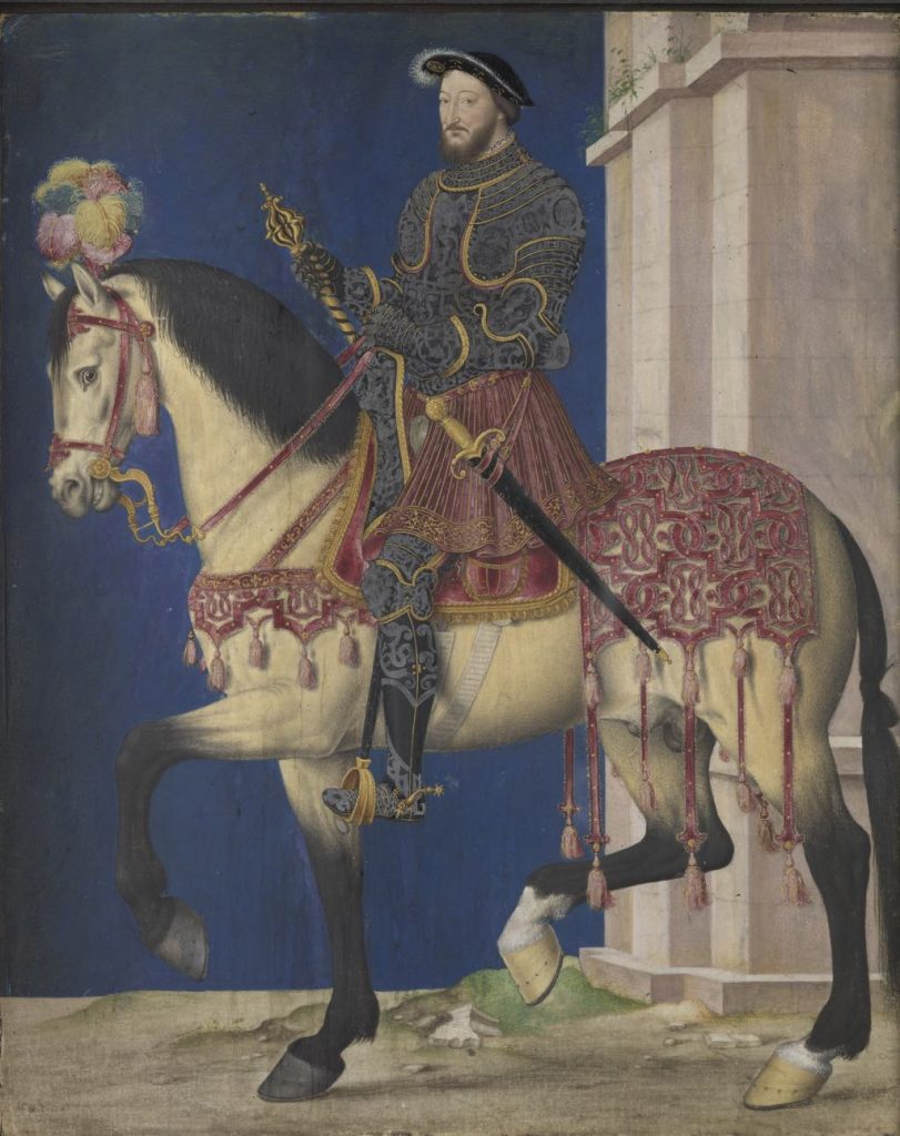 Equestrian portrait of Francis I by Jean Clouet