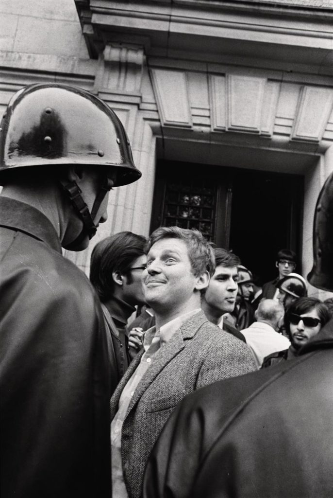 "Daniel Cohn-Bendit in Front of the Sorbonne. Paris, May 1968." © Fondation Gilles Caron. Courtesy School Gallery/Olivier Castaing. Hôtel de Ville, Paris