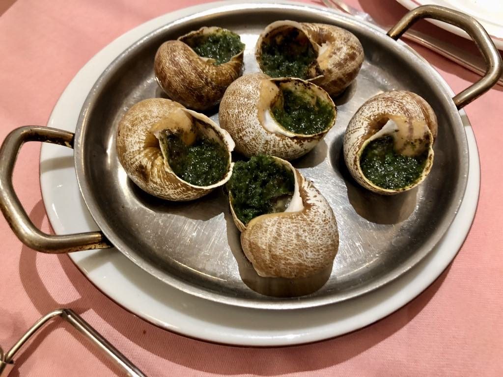 Paris La Poule au Pot restaurant, Michelin-starred chef Jean-François Piège, escargots