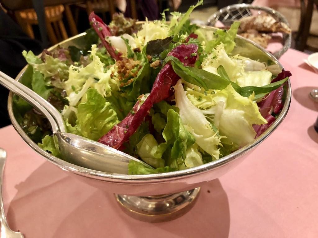 Tossed salad, Paris La Poule au Pot restaurant, Michelin-starred chef Jean-François Piège.