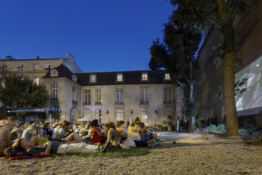 Open-air cinema at the Swedish Institute.