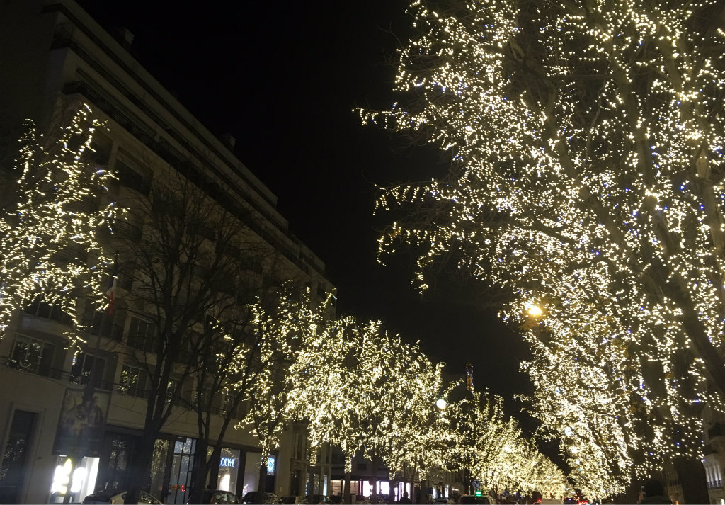 Christmas lights on Avenue Montaigne.