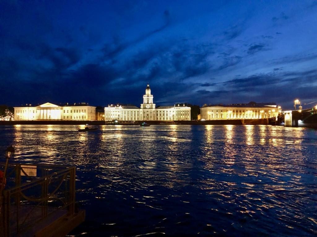 View across the Neva River around 1:30 am in mid-June. 