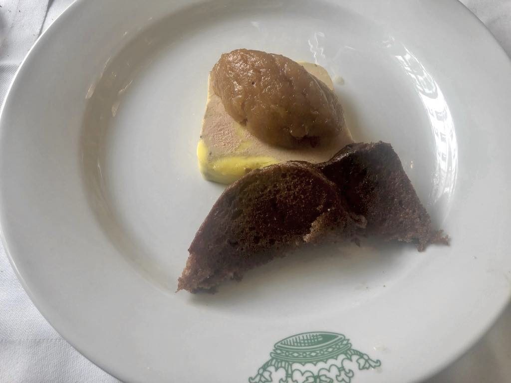 Foie gras with spice bread.
