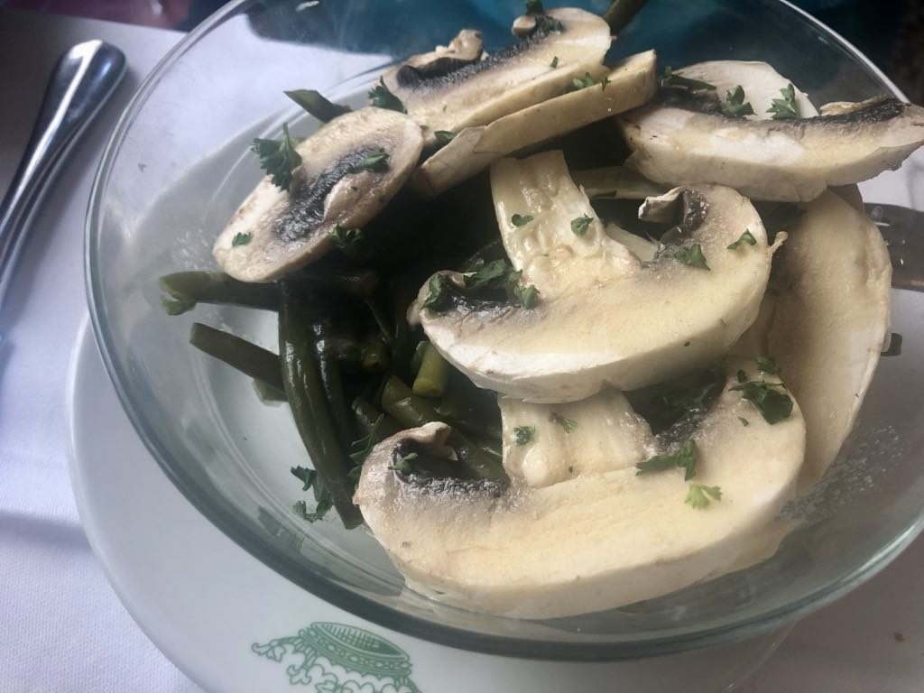 Green bean and mushroom salad.