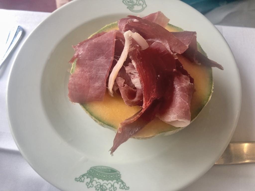 Melon and ham.