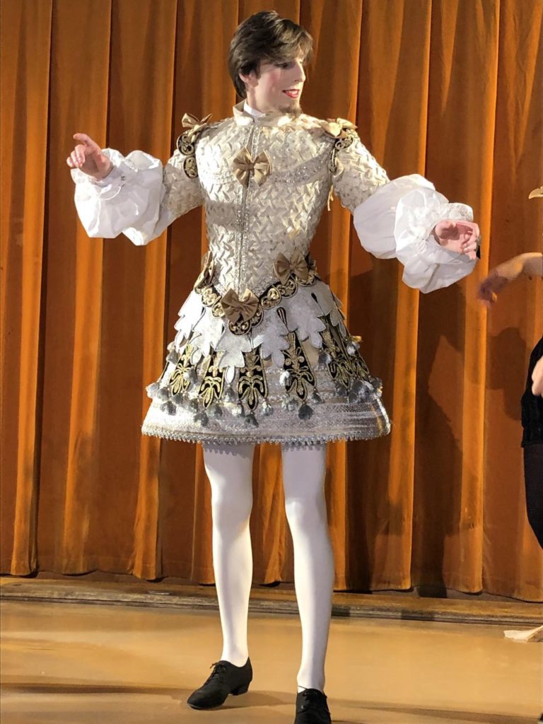 Alexandre Michaud, who played Oreste, at the public fitting of the historically correct costumes for Adromaque.