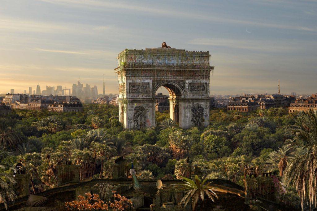 "Paris Arc de Triomphe – Faim du Monde Faim d’Émois" (2019). © Chris Morin-Eitner.. Courtesy Galerie W