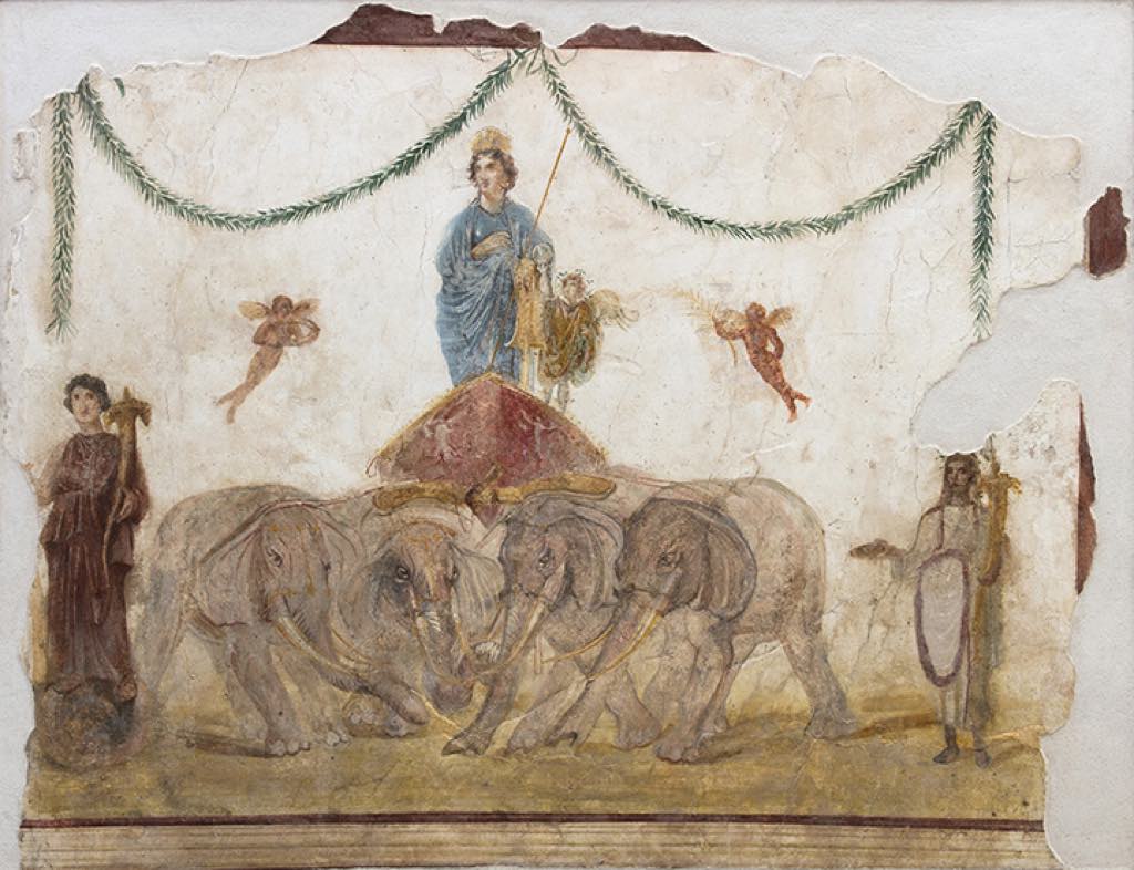 "Venus on Her Chariot Pulled by Elephants" (1st century), a Pompeii fresco. © Parco Archeologico di Pompei, Amedeo Benestante