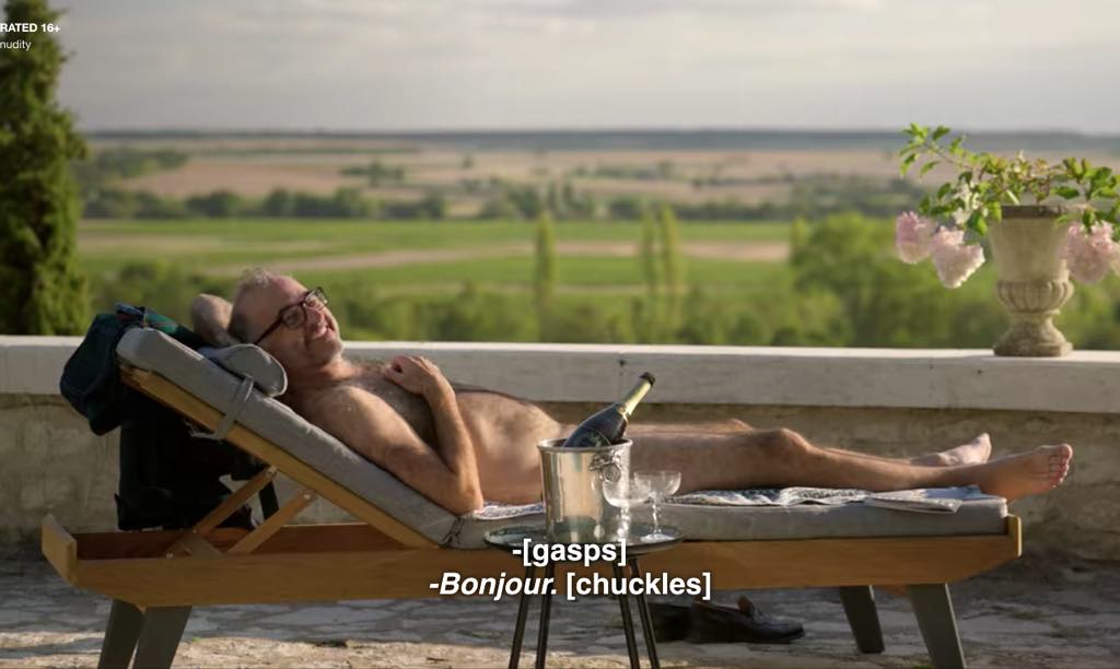 Owners of Champagne estates seem to have nothing else to do but sun themselves in the buff.