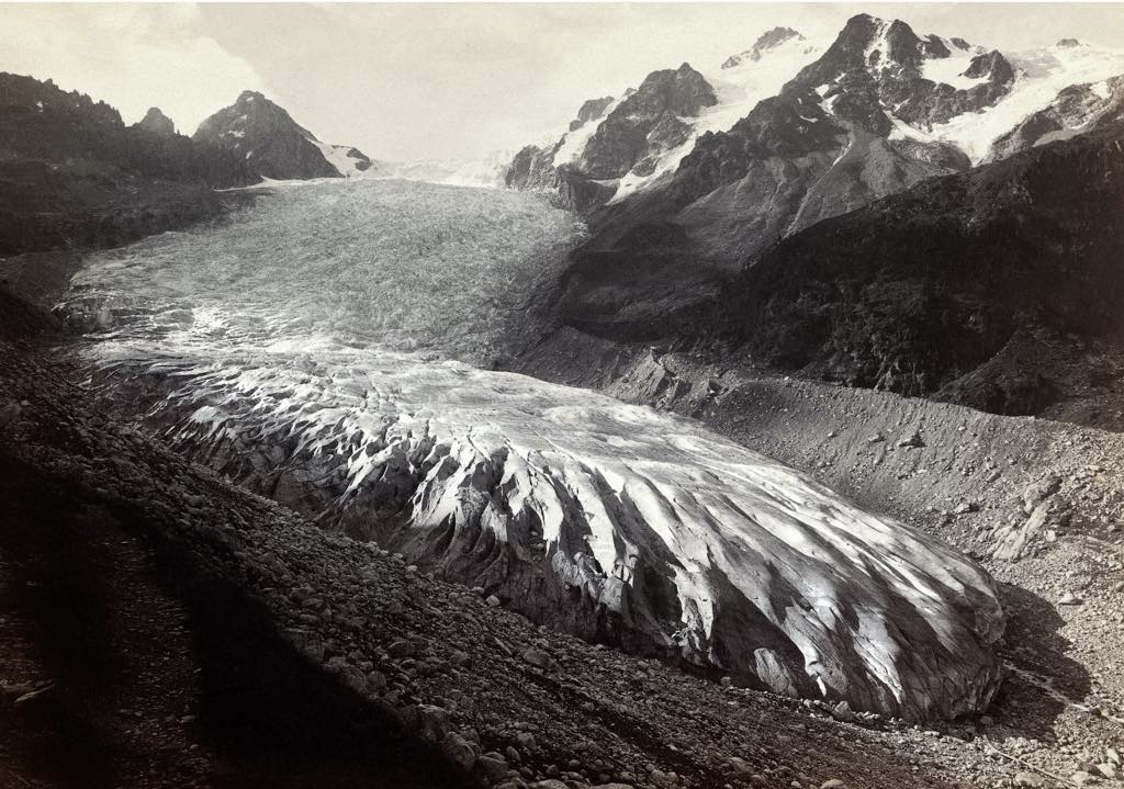 The disappearing Trient Glacier in 1891 (see photo below). Médiathèque Valais, Martigny, Oscar Nicollier, Coll. André Guex