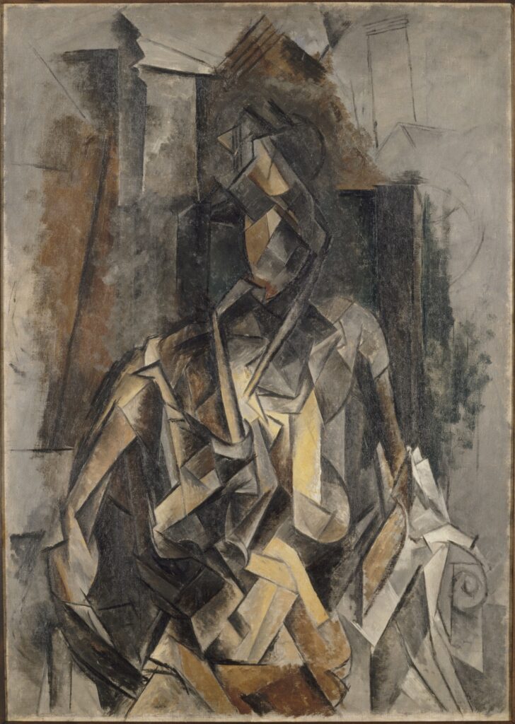 "Femme Assise dans un Fauteuil (1910), by Pablo Picasso. © Centre Pompidou, MNAM-CCI, Dist. RMN-Grand Palais/Audrey Laurans © Succession Picasso 2022