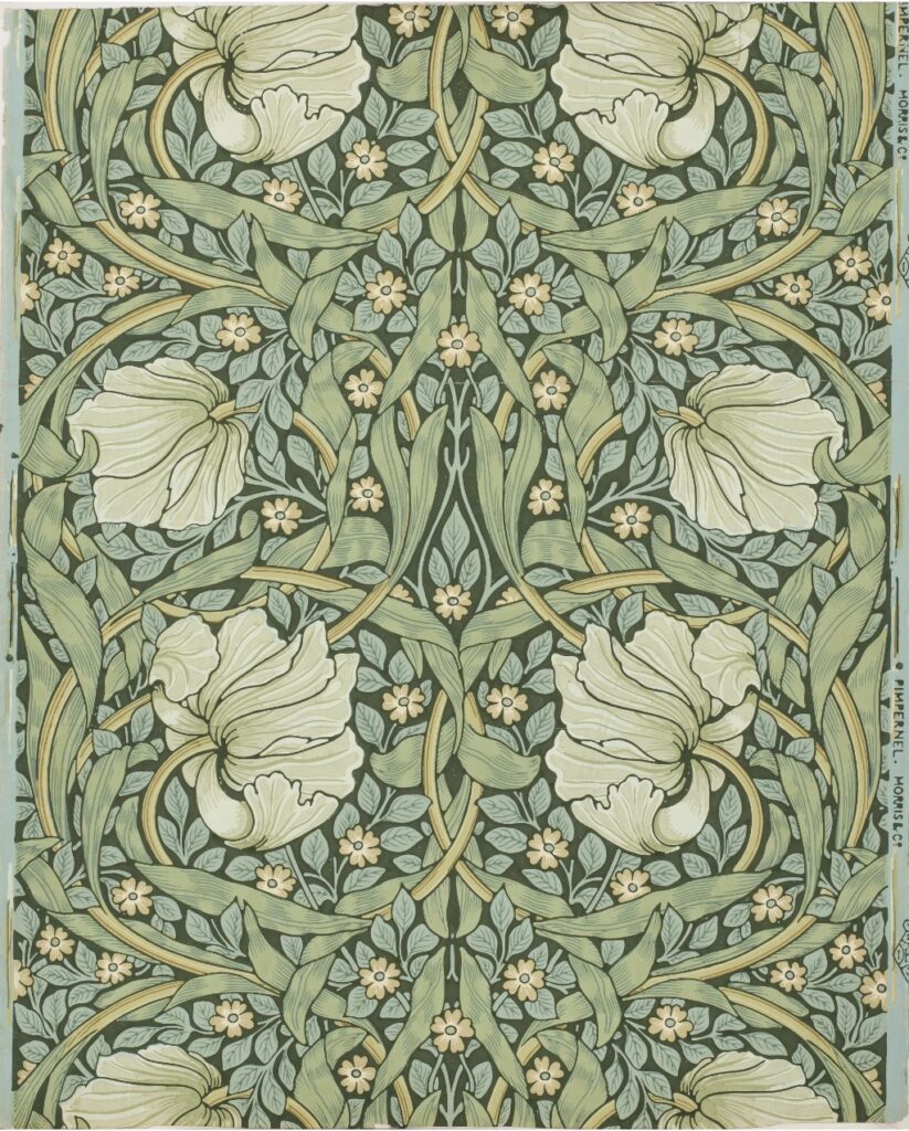 "The Pimpernel" (c. 1876), wallpaper design by William Morris, manufactured by Jeffrey & Co., Musée des Arts Décoratifs © Les Arts Décoratifs/Jean Tholance