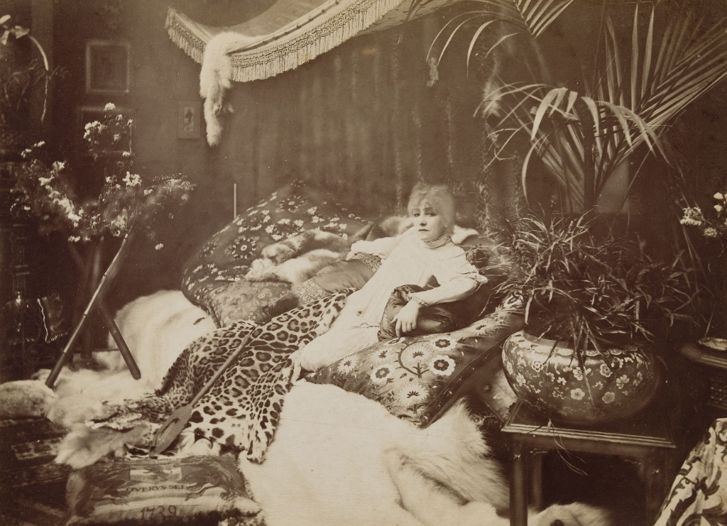 "Sarah Bernhardt at Home"(c 1890), by Félix Tournachon, known as Nadar. Musée des Beaux-Arts de la Ville de Paris, Petit Palais. Paris, France © Paris Musées/Petit Palais.