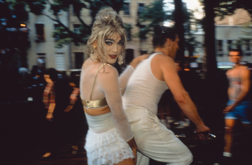 "Jimmy Paulette on David’s bike, NYC, 1991." © Nan Goldin