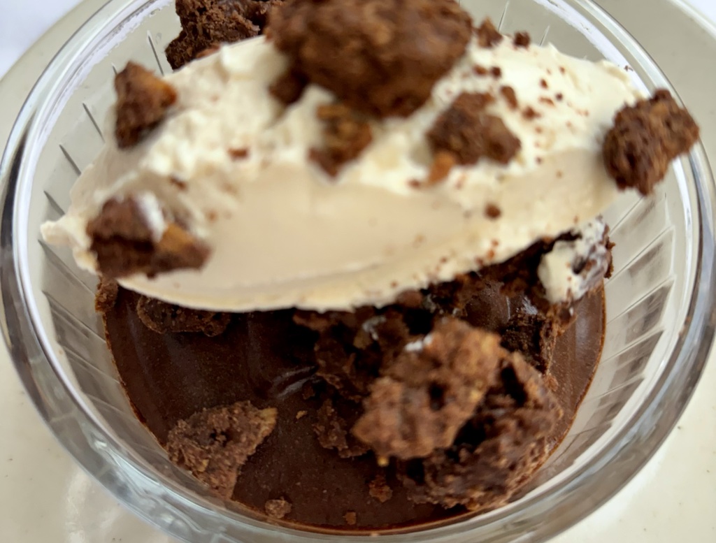 Chocolate mousse embellished.