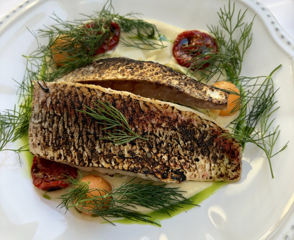 Pastis-marinated red mullet.