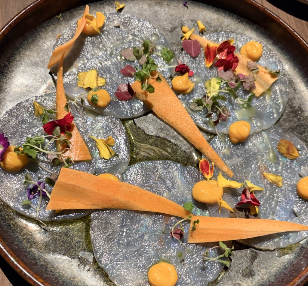 Sea bream carpaccio.